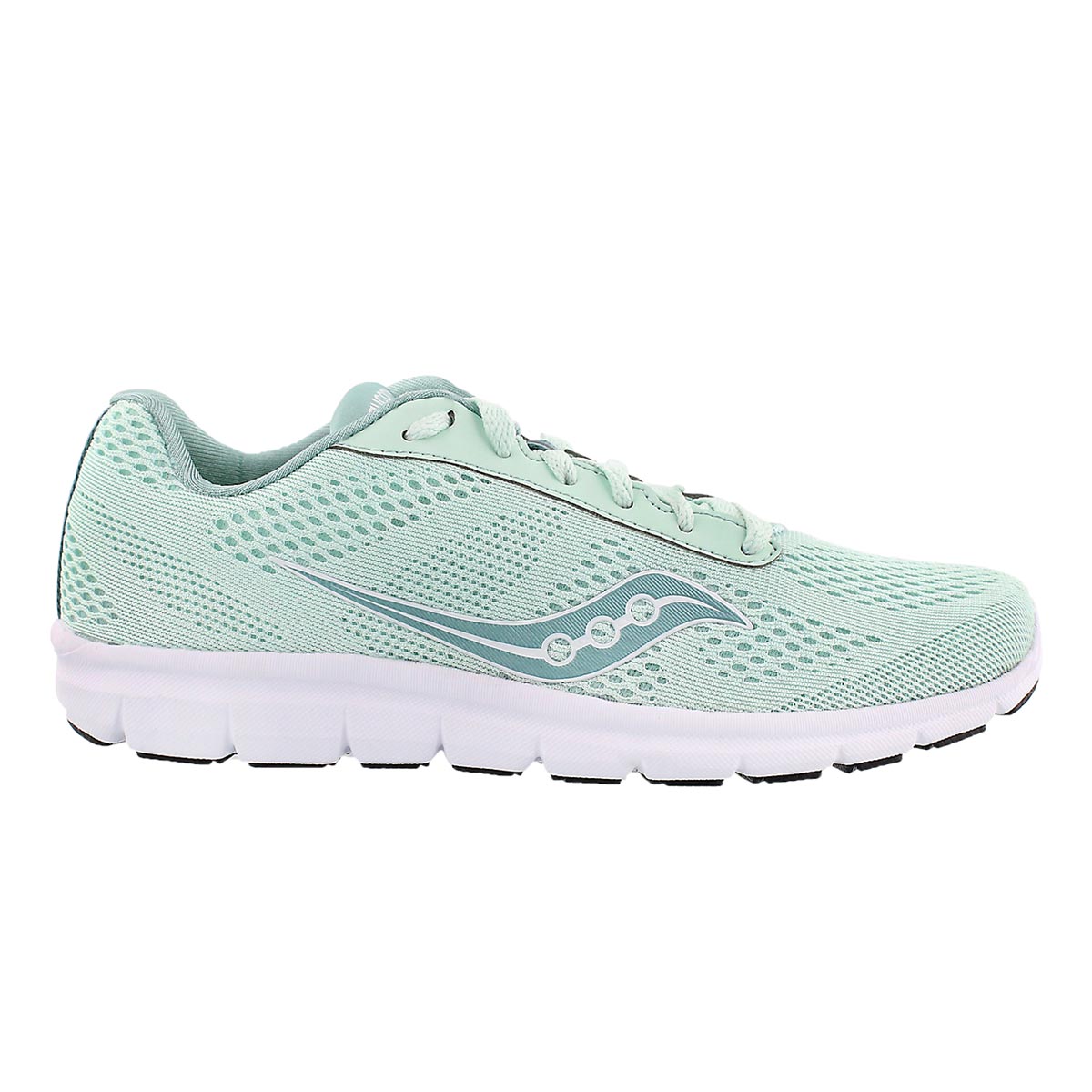 Lds Ideal mint/wht lace up running shoe