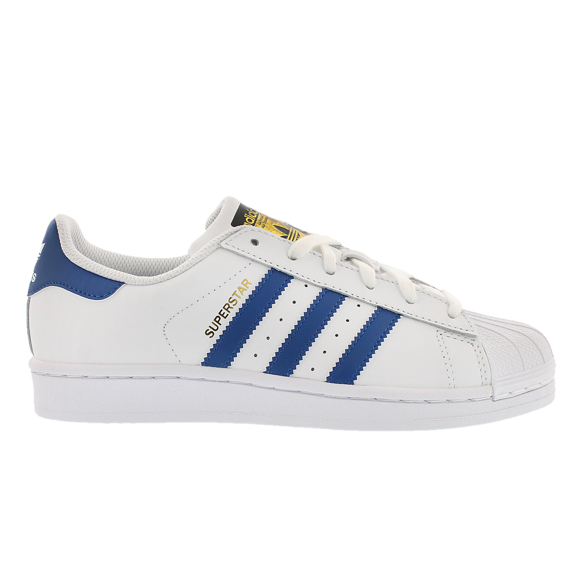 Bys Superstar wht/blu lace up sneaker