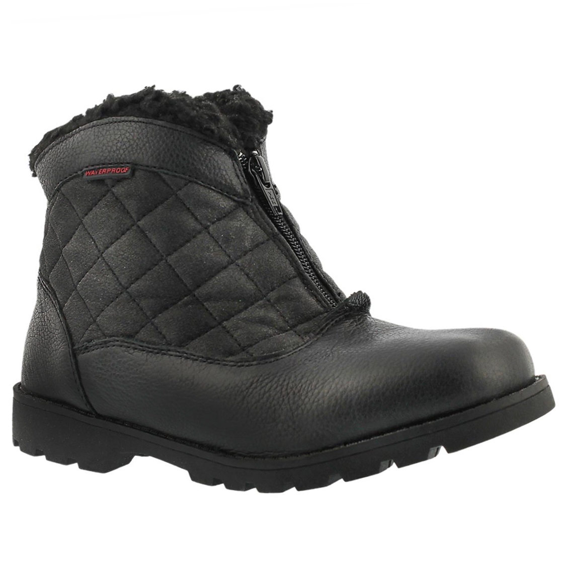 Lds Salena 2 blk wtrpf front zip boot