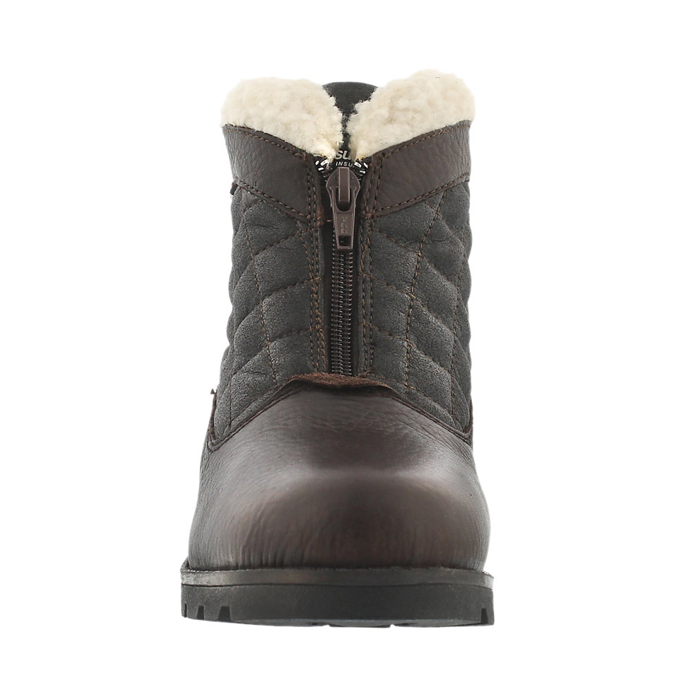 Lds Salena 2 brn wtrpf front zip boot