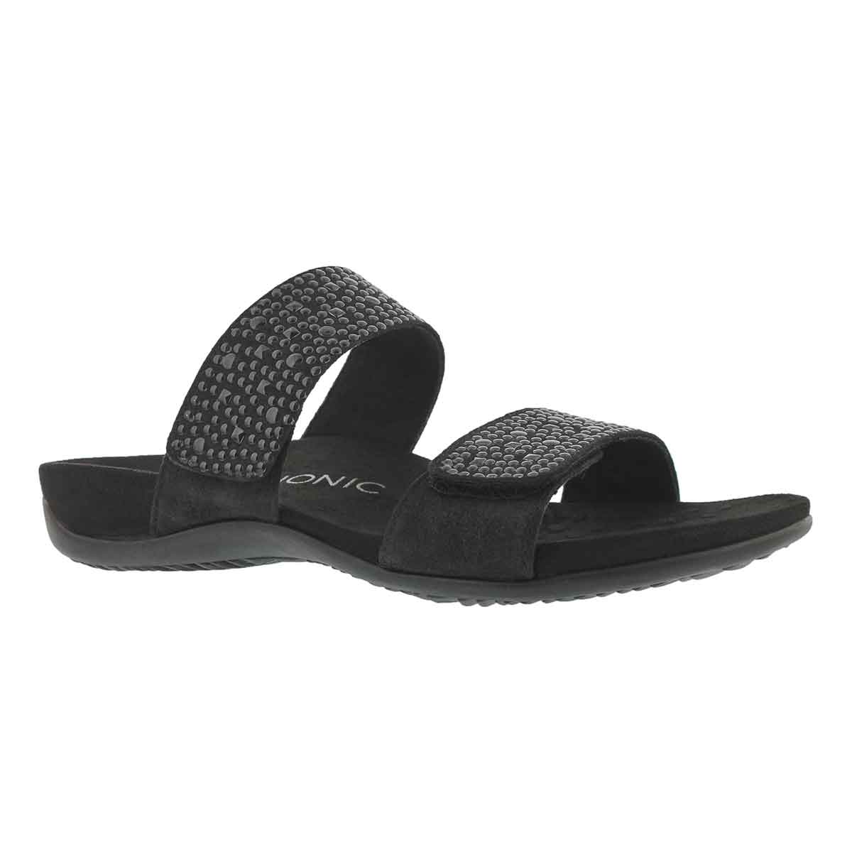 Women's SAMOA black arch supprt slide sandals
