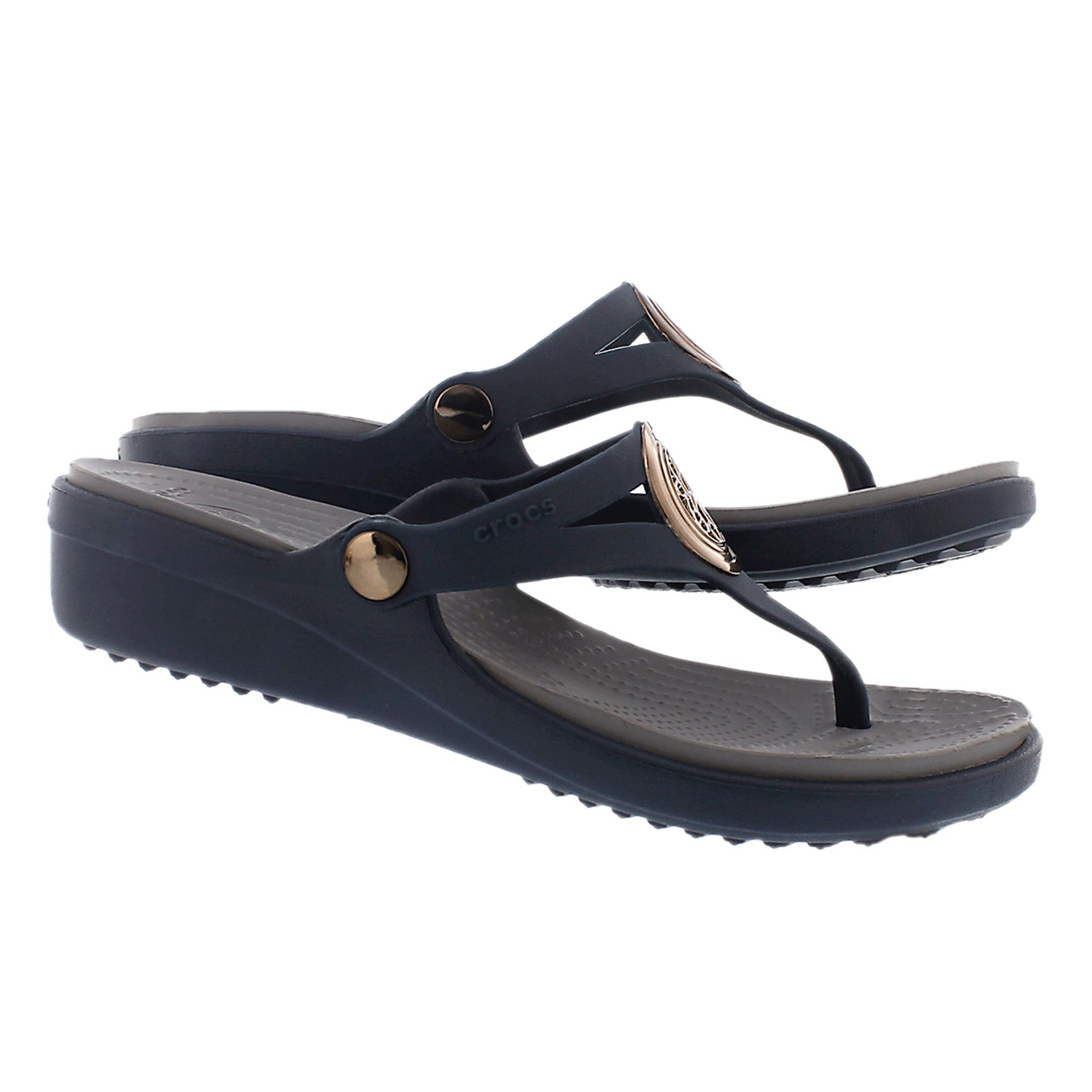 Crocs Women's Sanrah Circle Wedge Thong Sandal | eBay