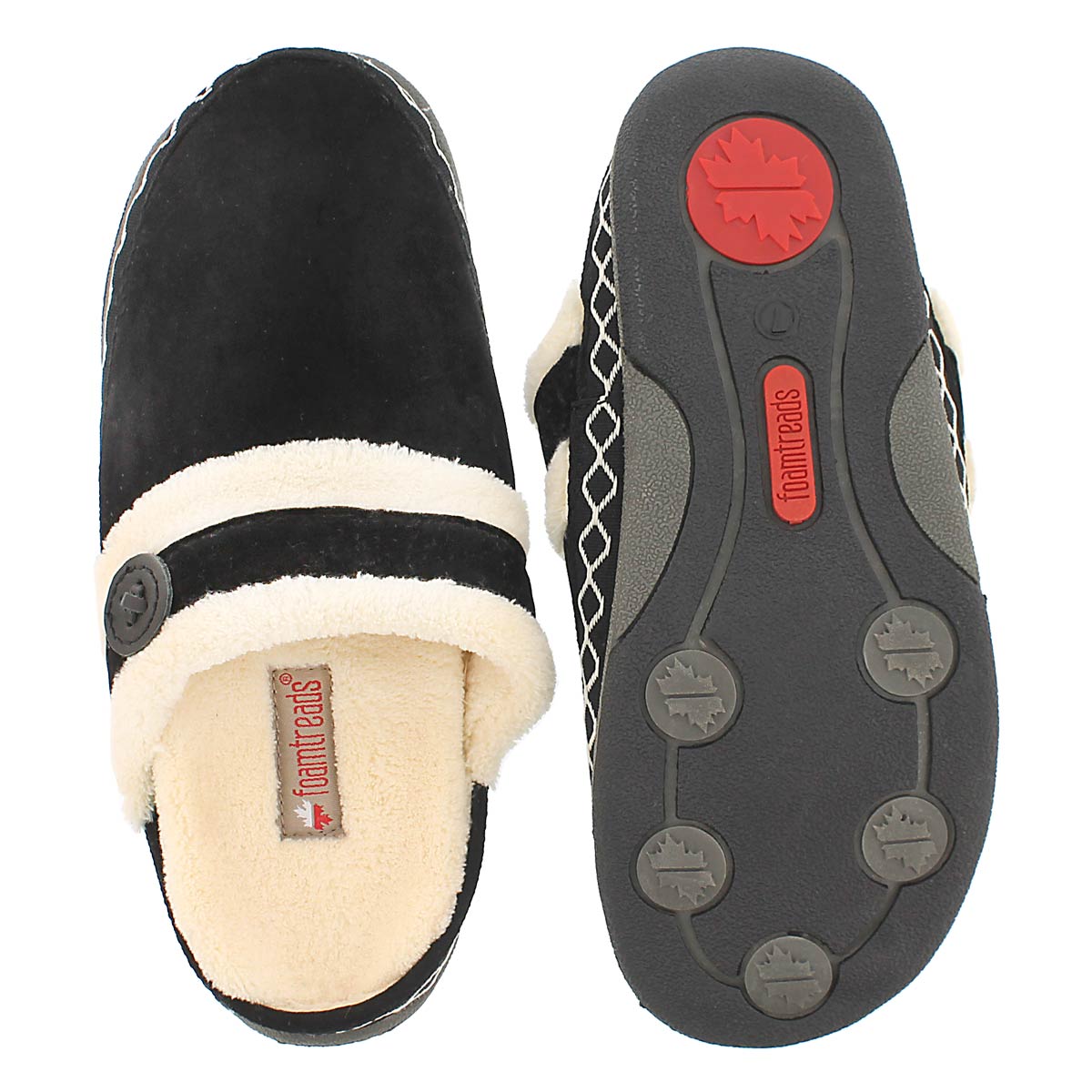 Pantoufle Savoy, microsuède noir, fem