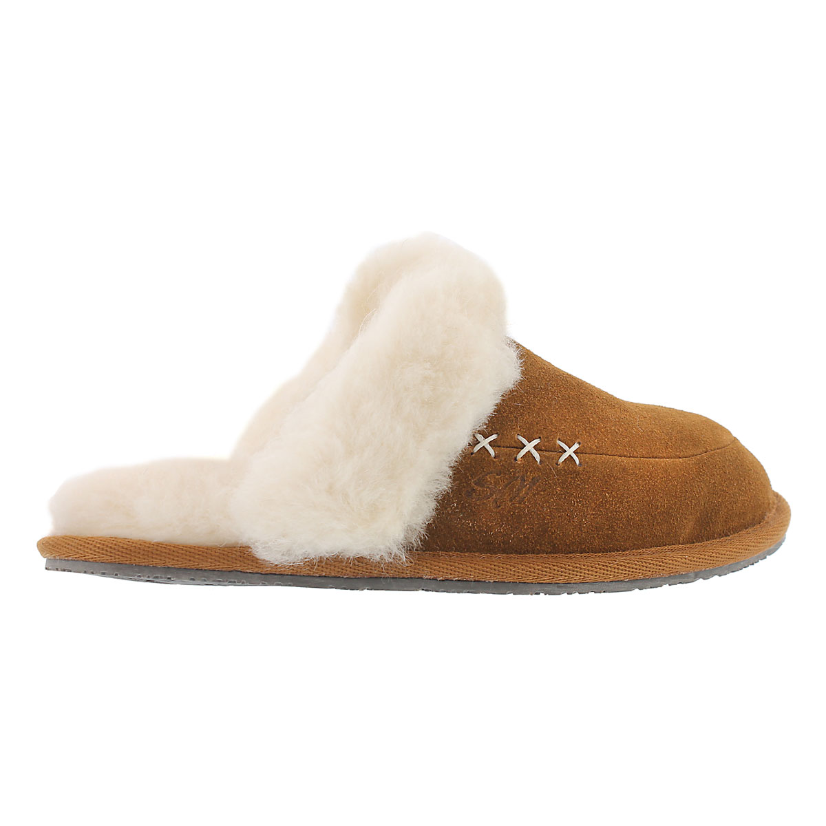 Lds Scarlett chestnut mem. foam slipper
