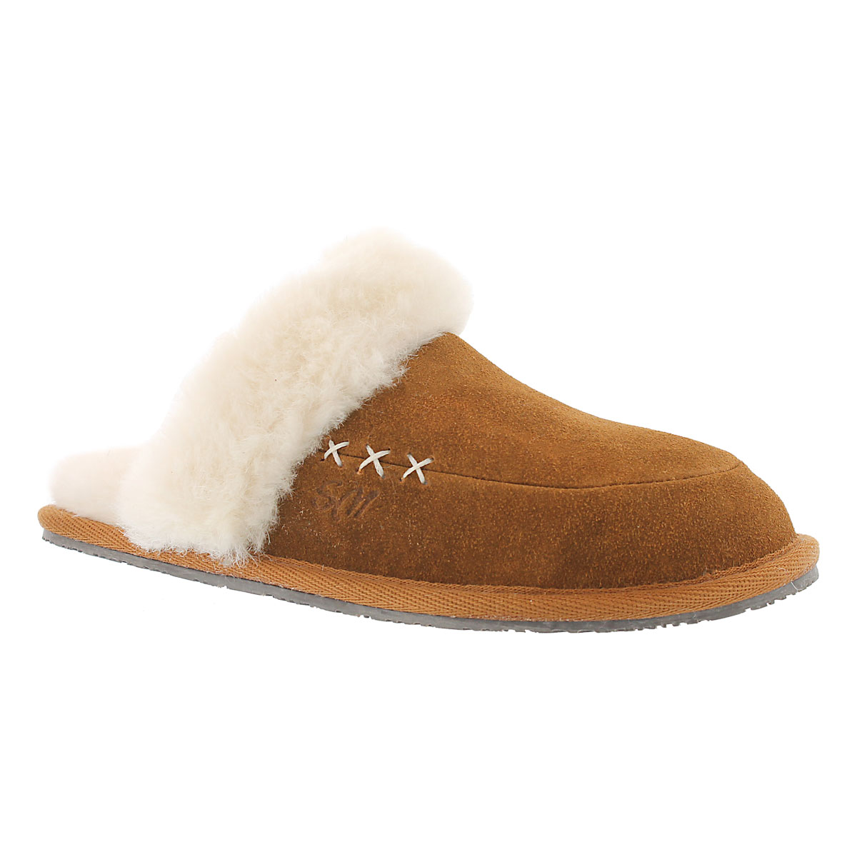 Lds Scarlett chestnut mem. foam slipper
