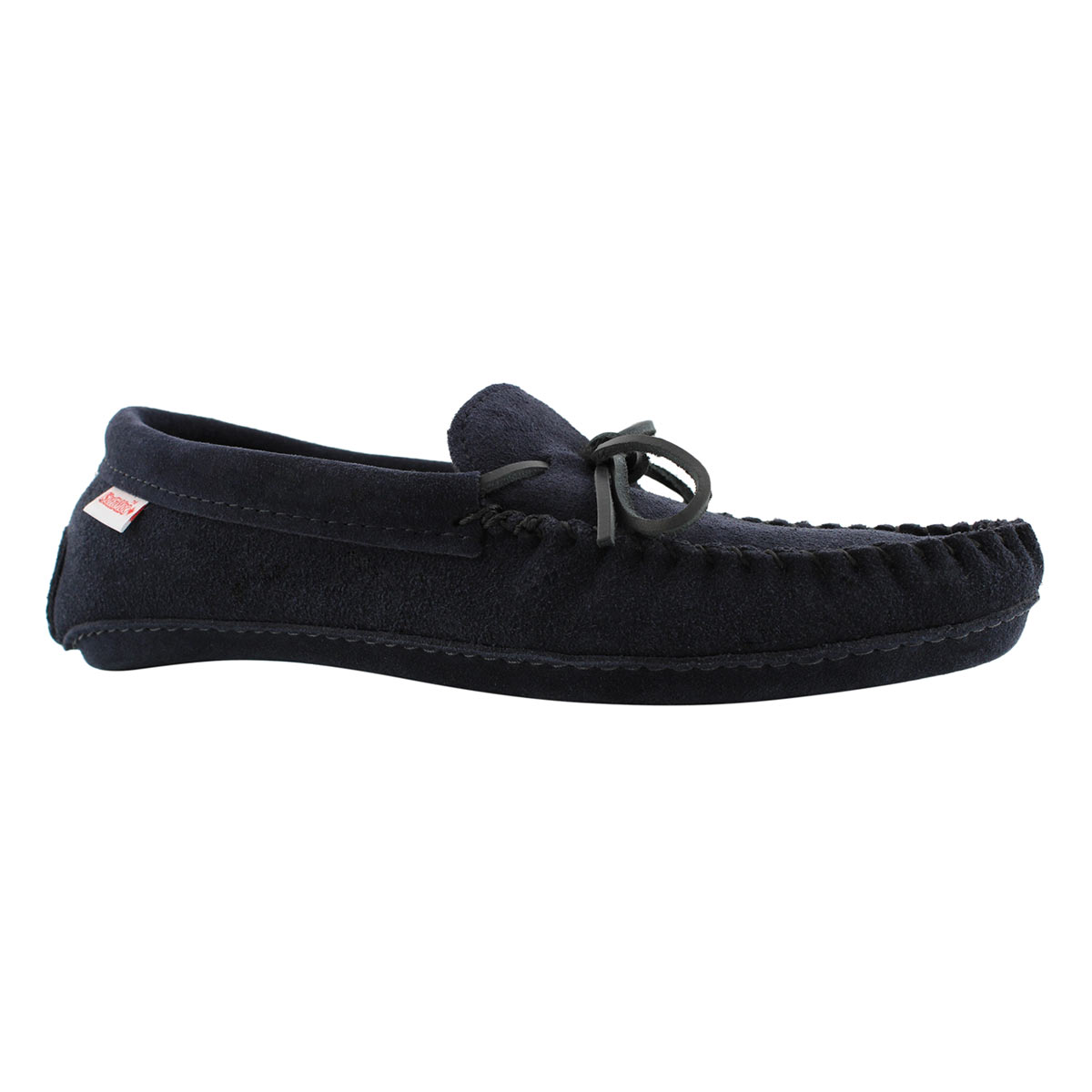 Mns blu sde lined w/mem foam moccasin