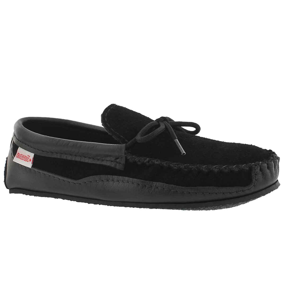 Men's black crepe sole w/memory foam moccasins