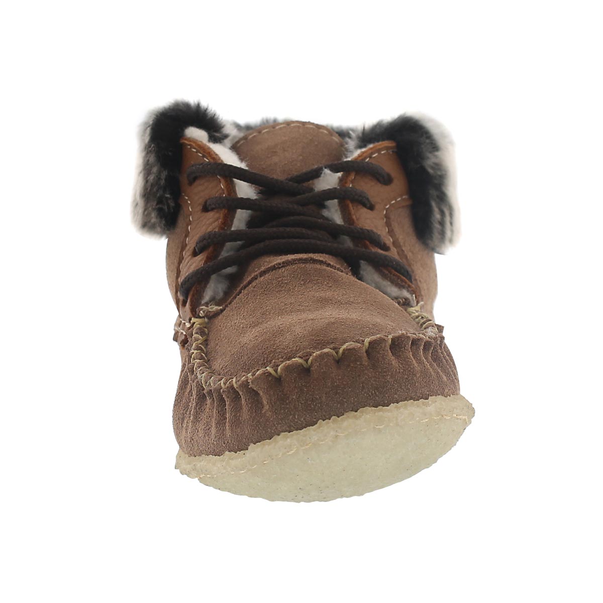 Moc col fourrure HI CUT,suède tabac, fem