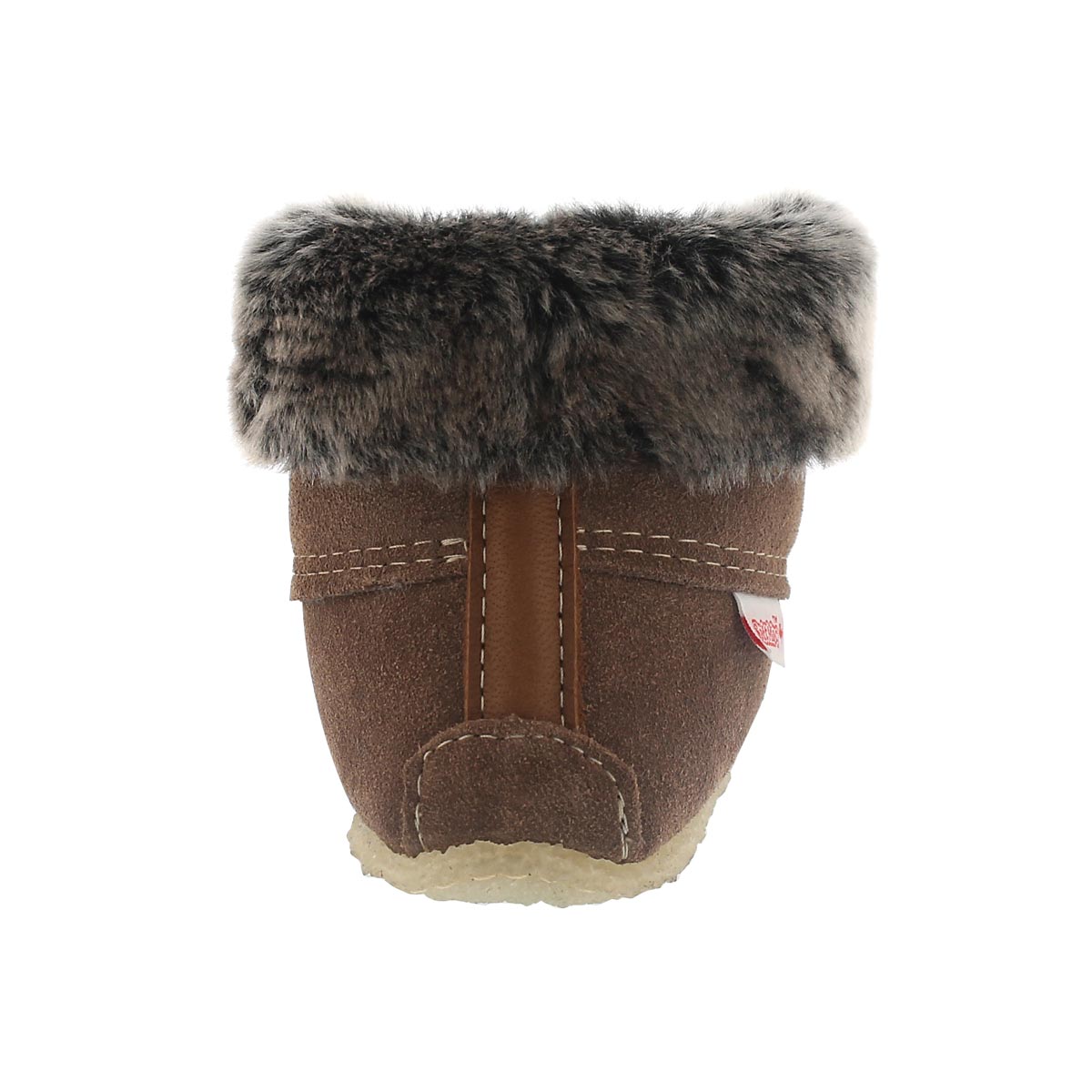 Moc col fourrure HI CUT,suède tabac, fem