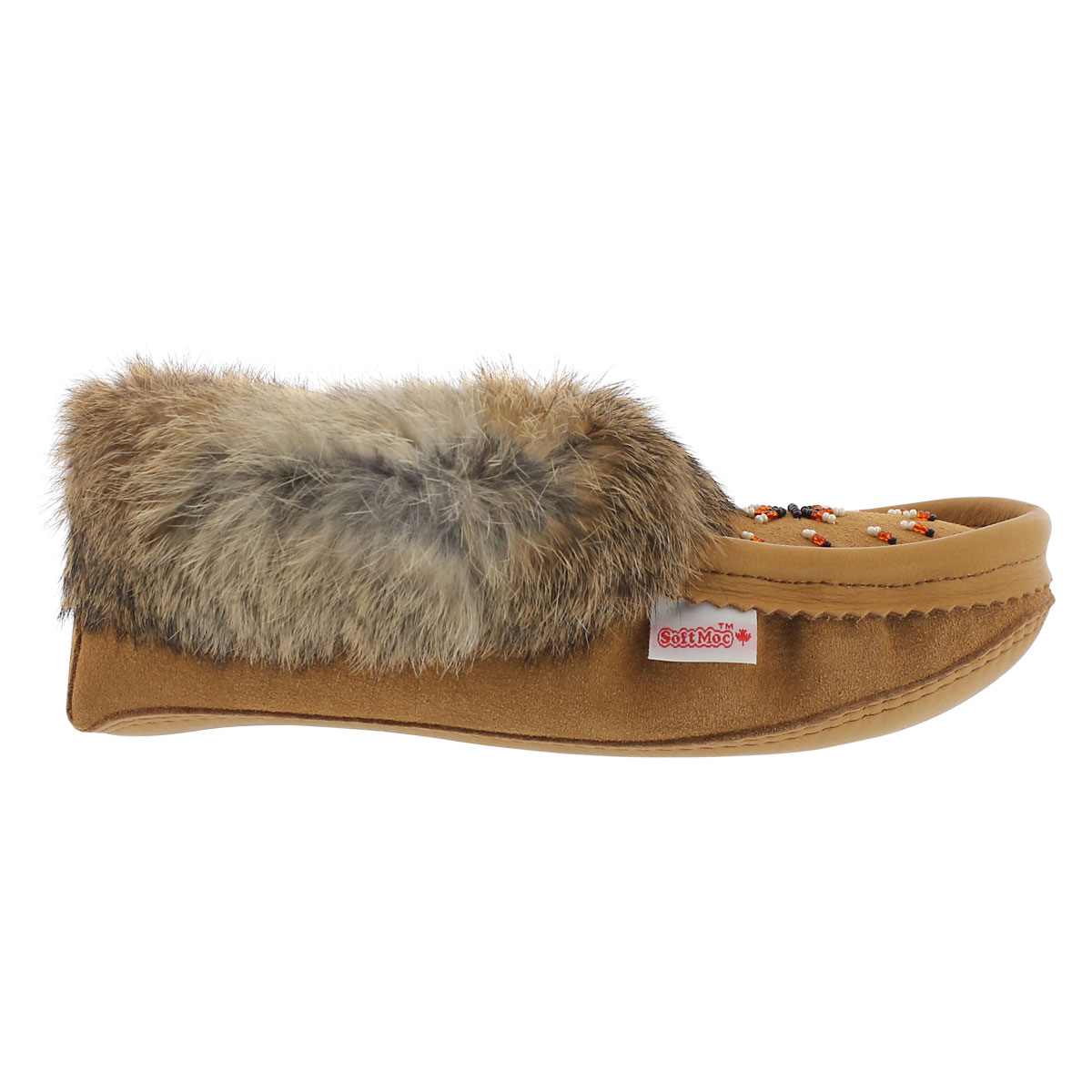 Lds tan rabbit fur moccasin