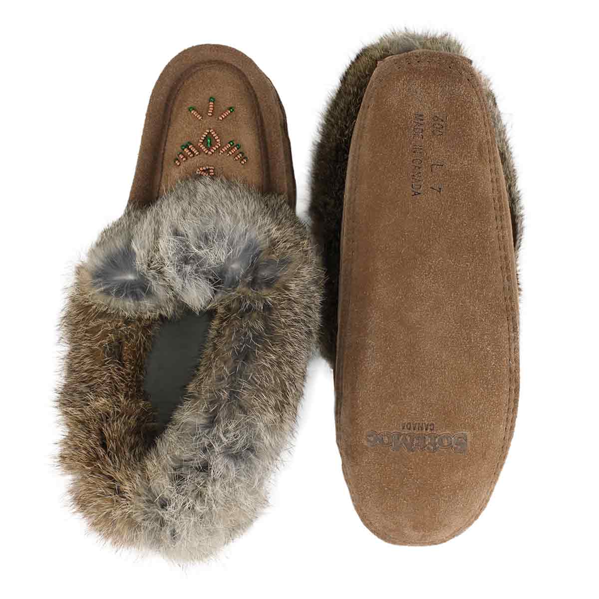 black fur lined moccasins