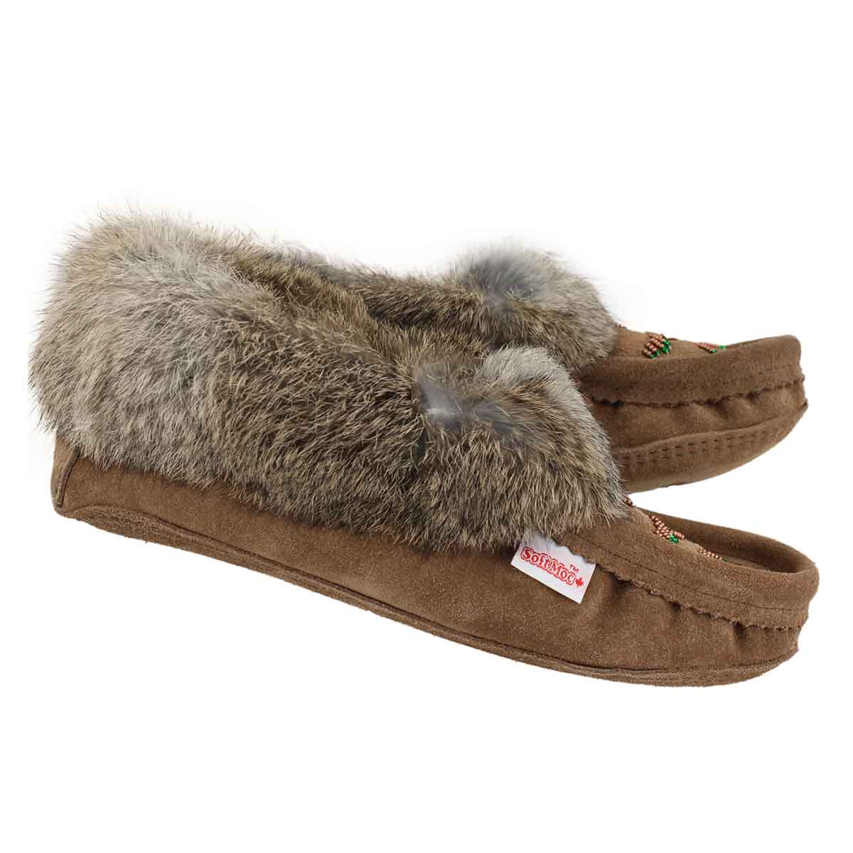 black fur lined moccasins