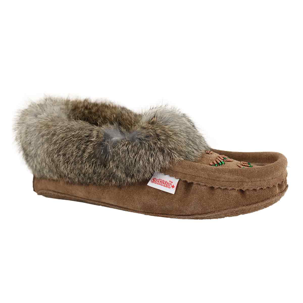 Lds tobacco rabbit fur moccasin