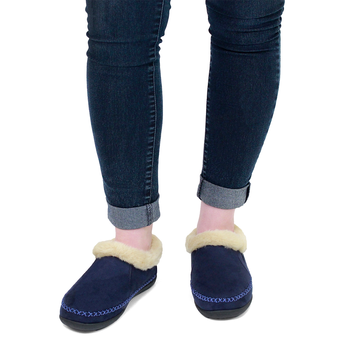 Lds Shae navy slip on bootie