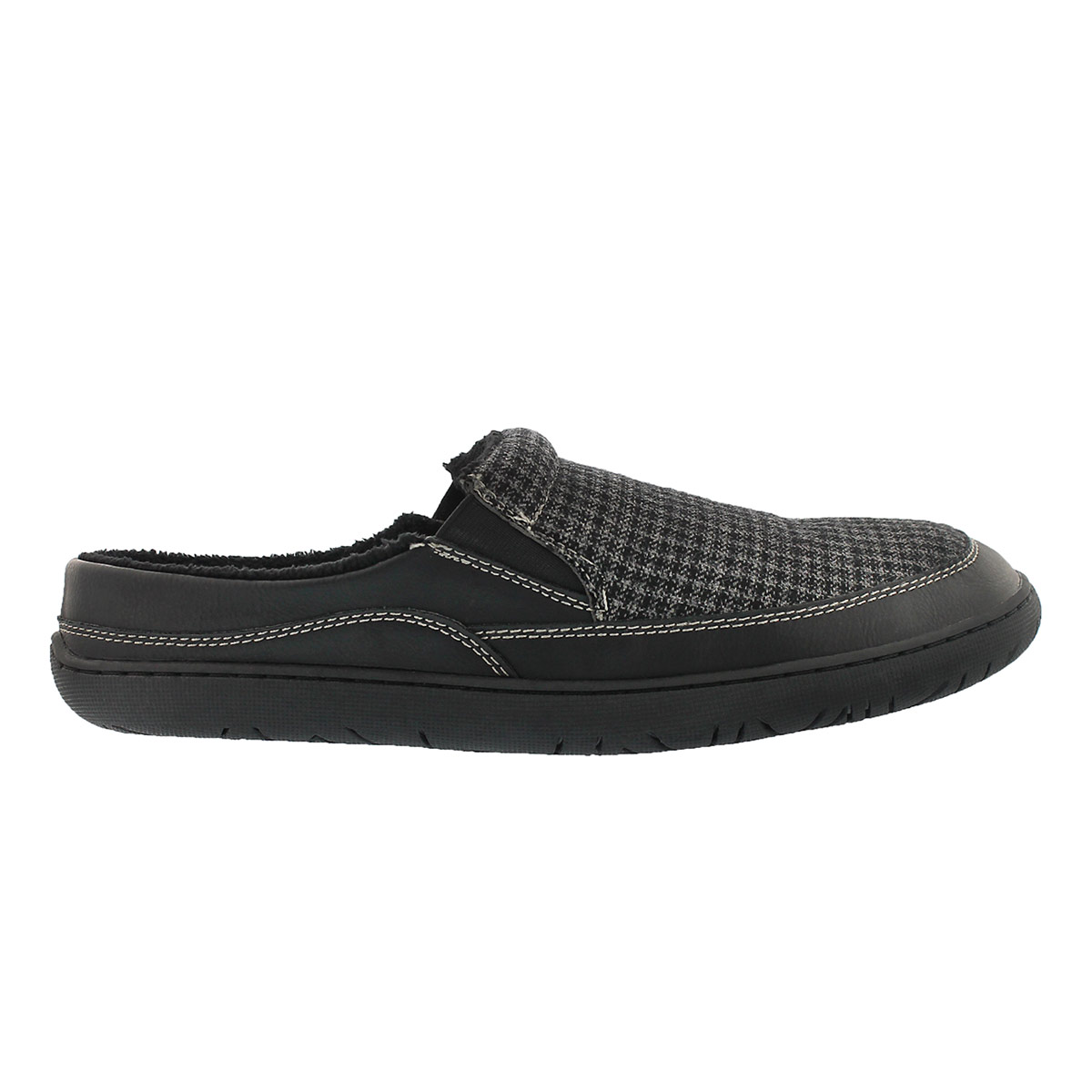 Mns Sheldon black pld open back slipper