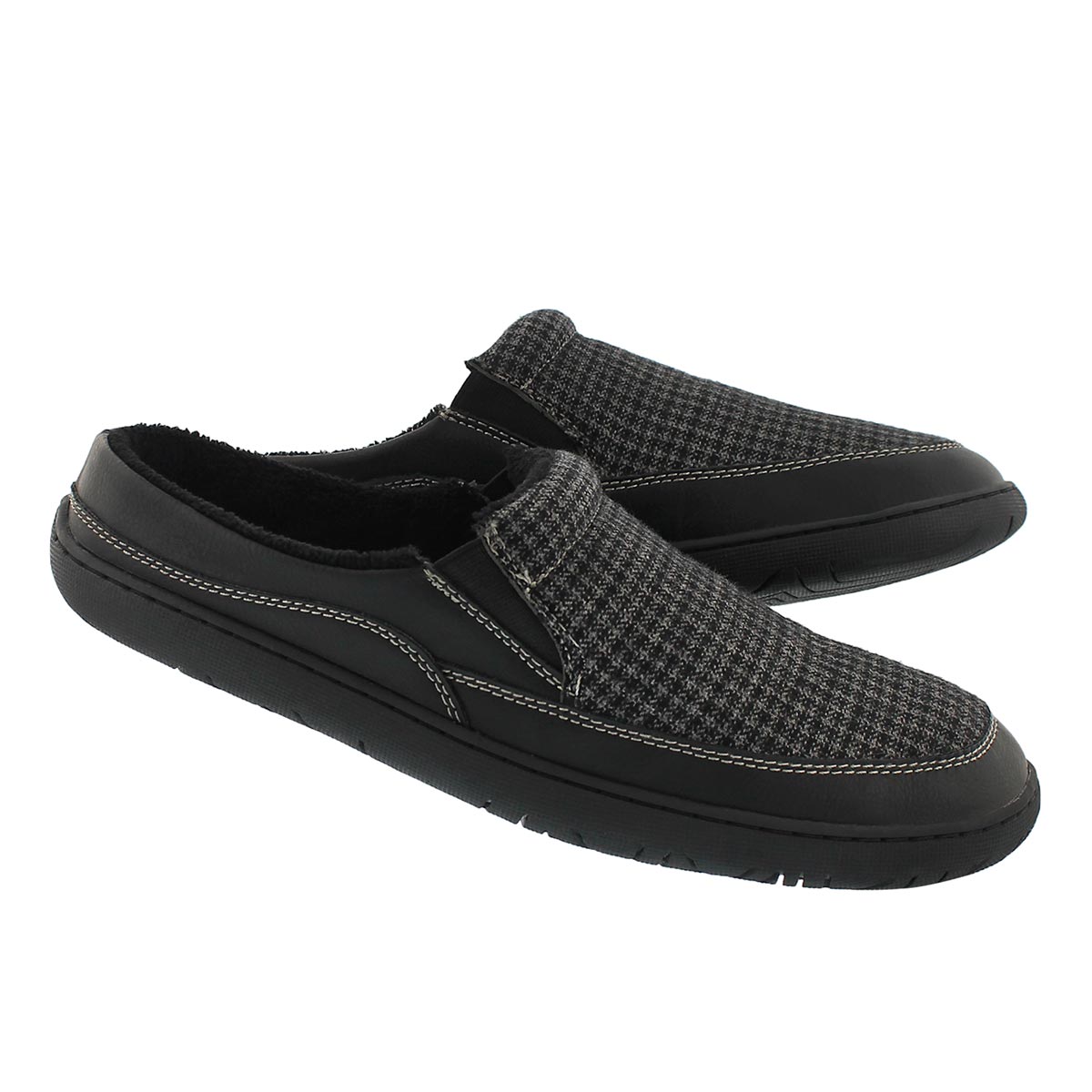 Mns Sheldon black pld open back slipper