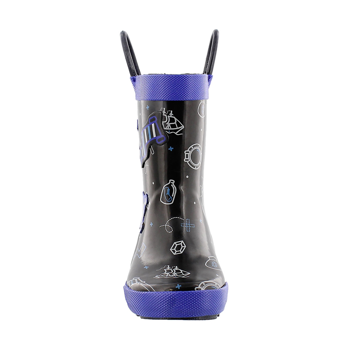 Bys Shipwreck black printed rain boot