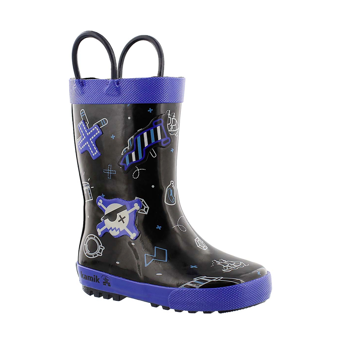 Bys Shipwreck black printed rain boot