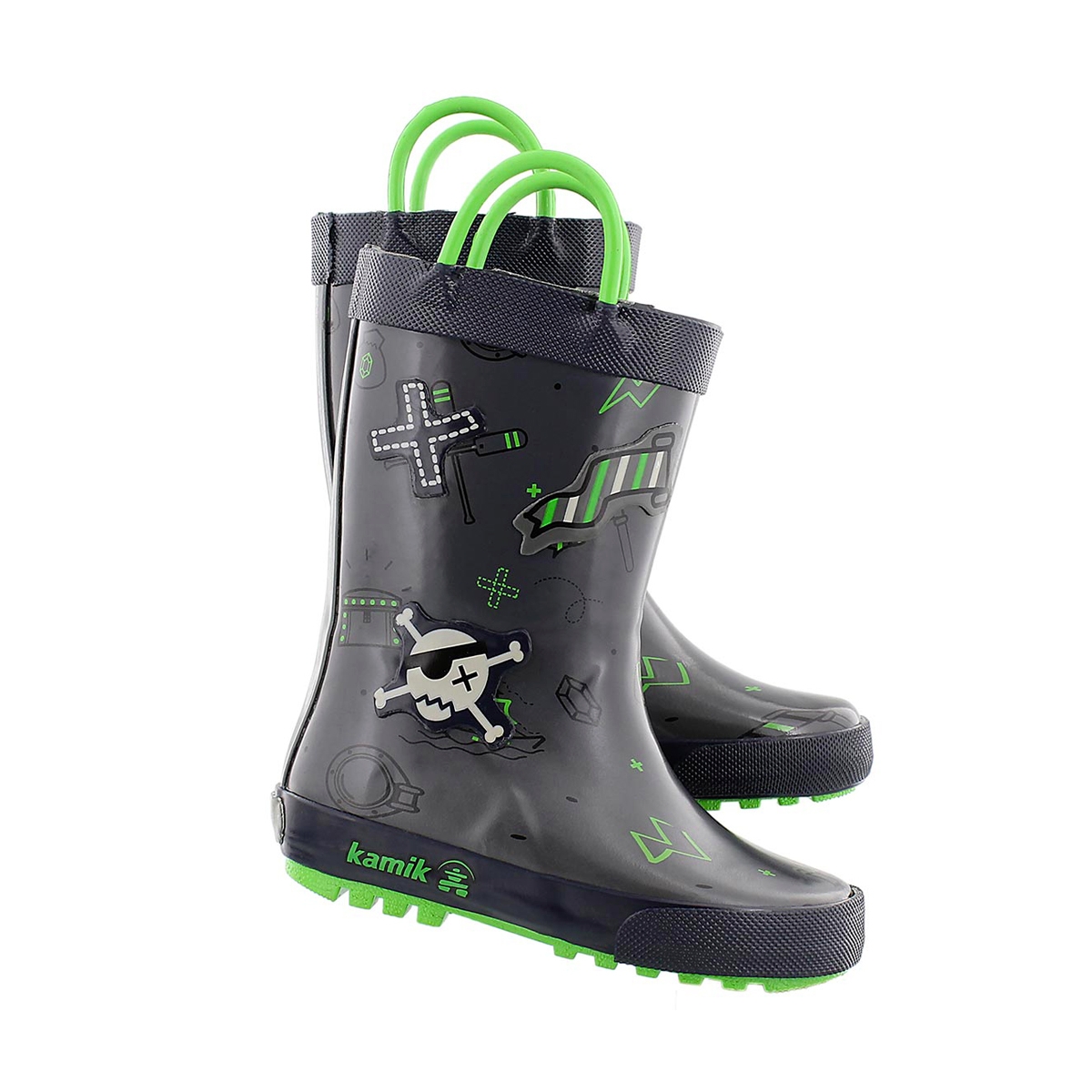 Bys Shipwreck lt grey printed rain boot