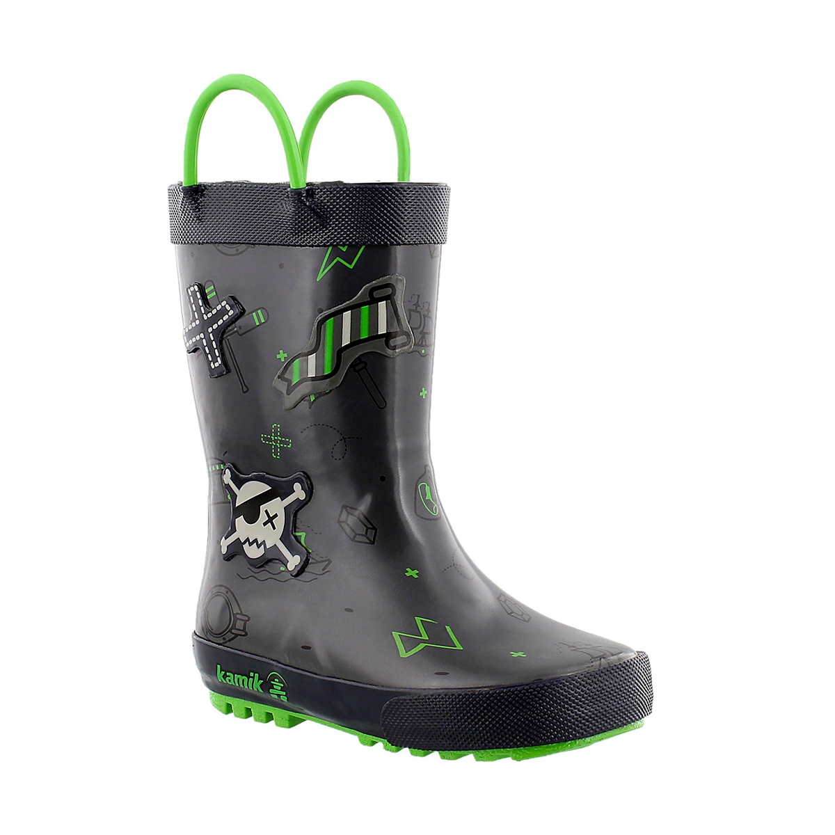 Bys Shipwreck lt grey printed rain boot