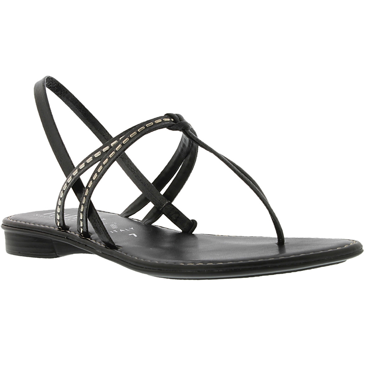 Lds Skittle black t-strap sandal