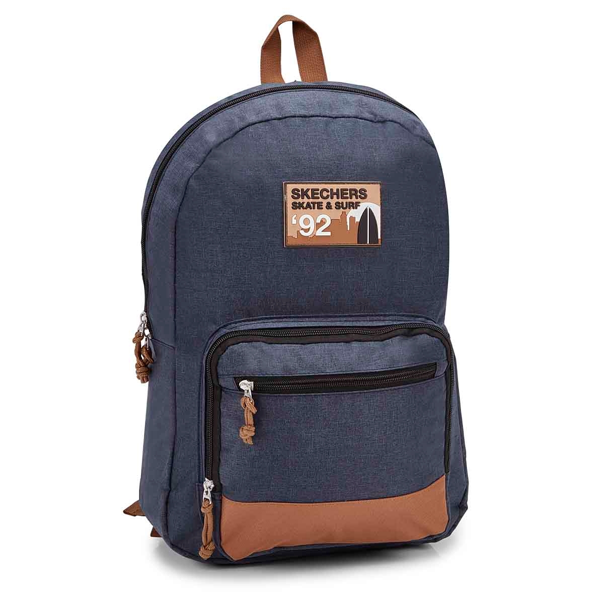 Unisex Simple Everyday Navy/Tan Backpack