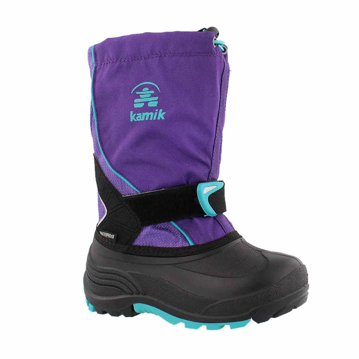 Girls' SLEET purple pull on winter boots