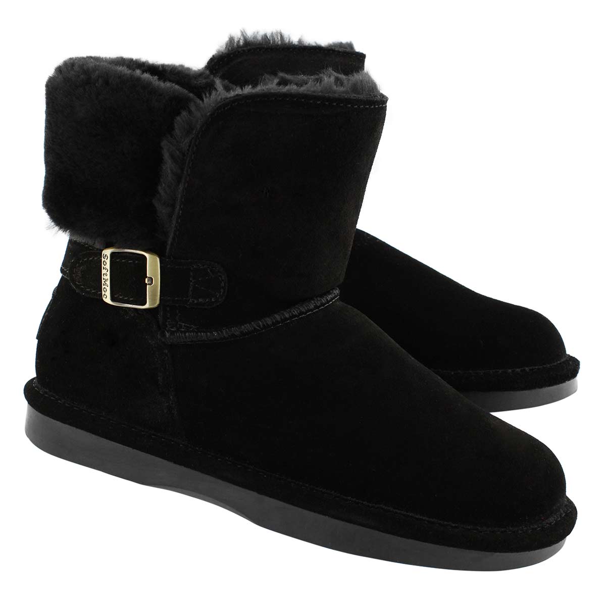 softmoc women 39 s smocs buckle black suede boot softmoc com via spiga size chart