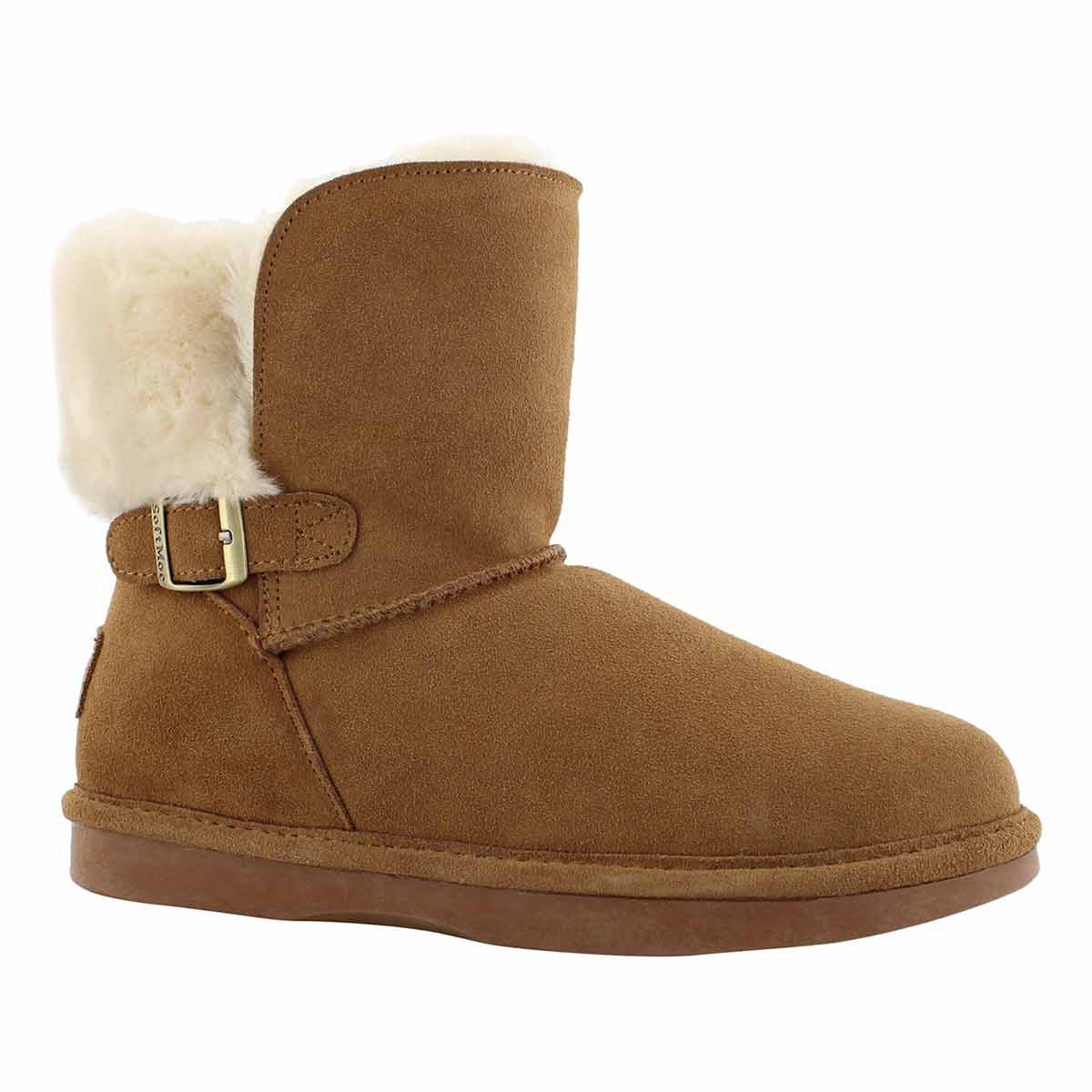 Lds Smocs Buckle chesnut suede boot