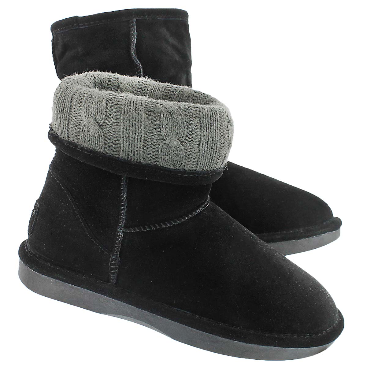 Lds Smocs Cuff black suede boot