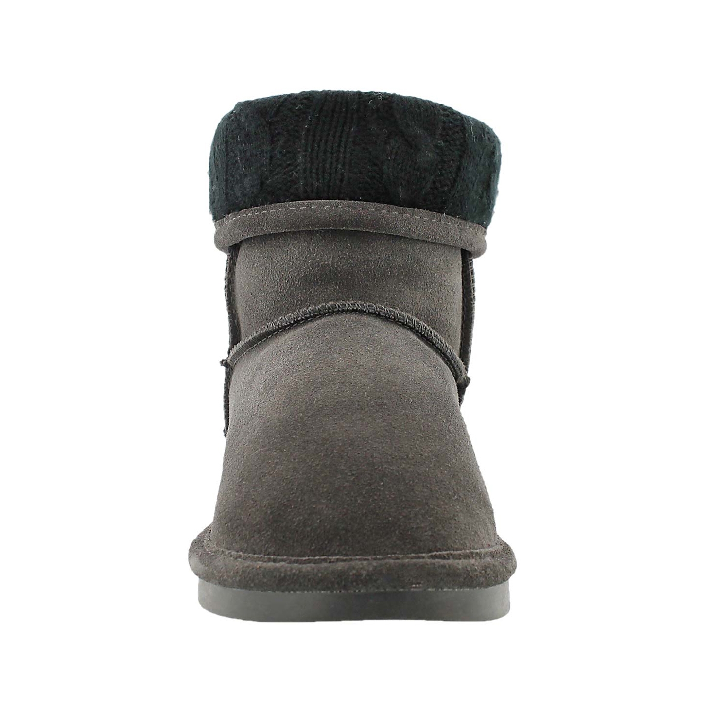 Lds Smocs Cuff grey suede boot