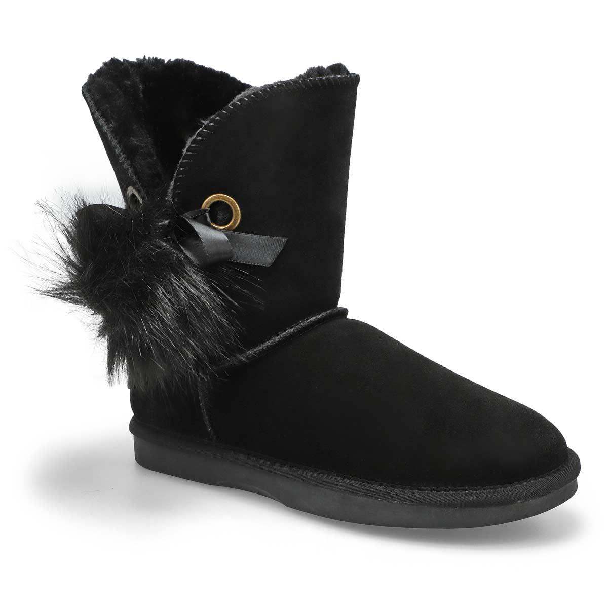 Lds Smocs Pom black suede boot