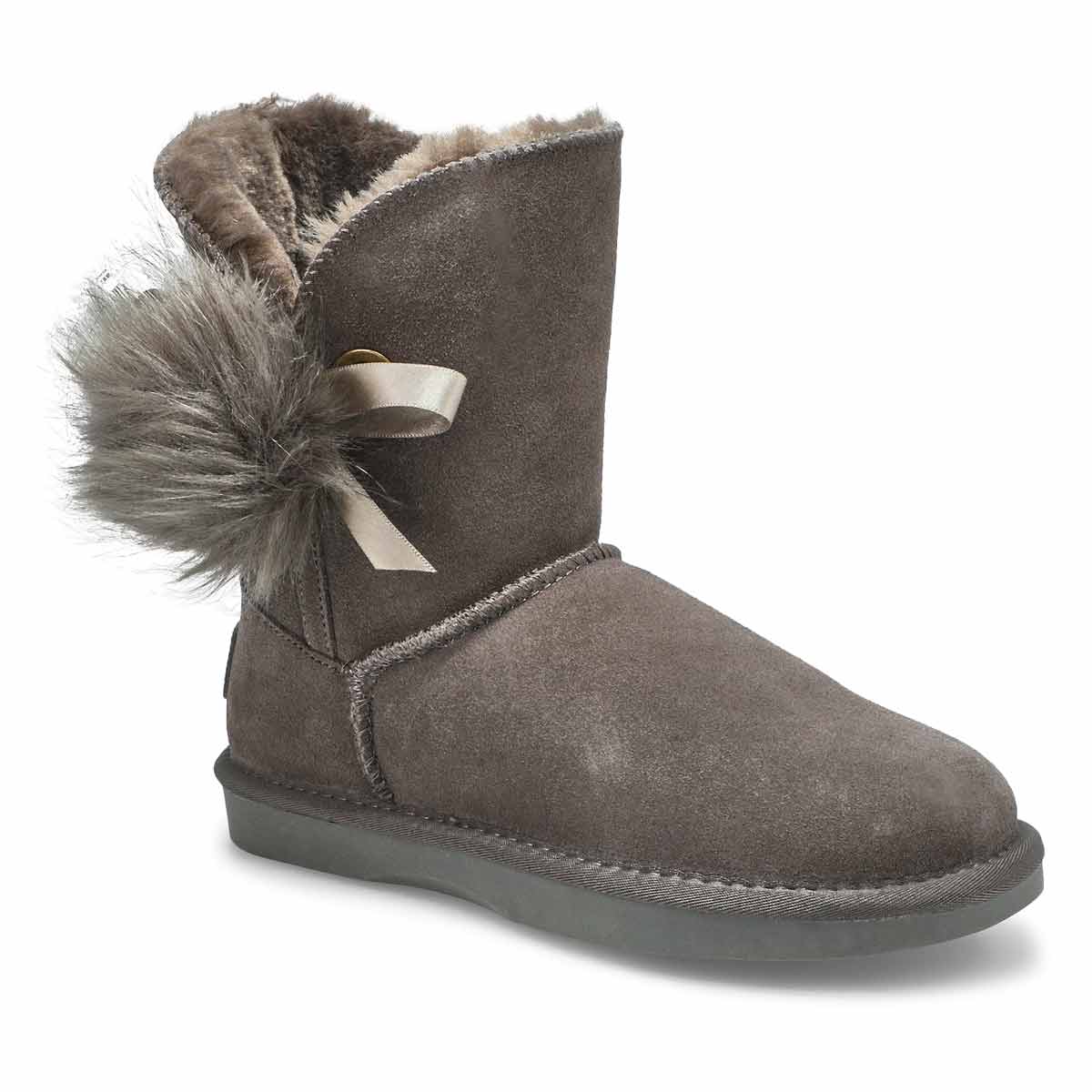 Bottes Smocs Pom, gris, suède, femmes