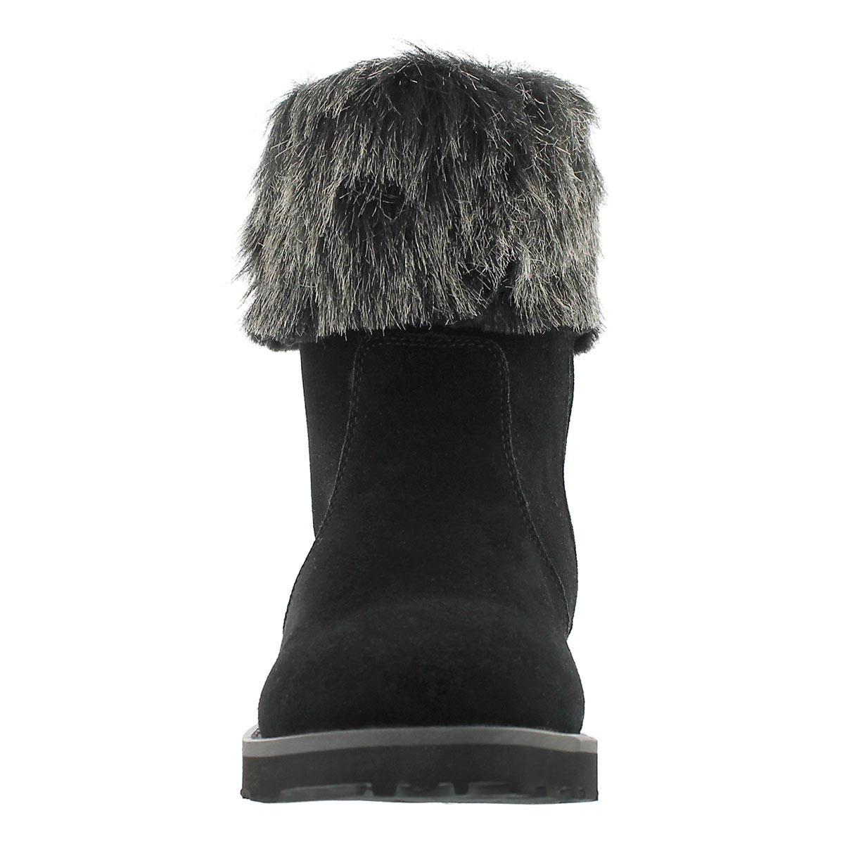 Lds Smocs 5 Fur black suede boot