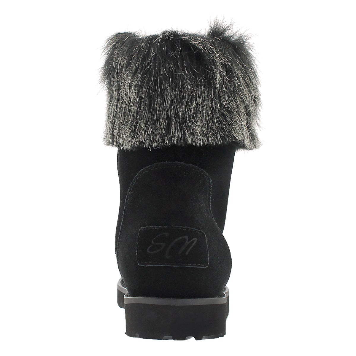 Lds Smocs 5 Fur black suede boot