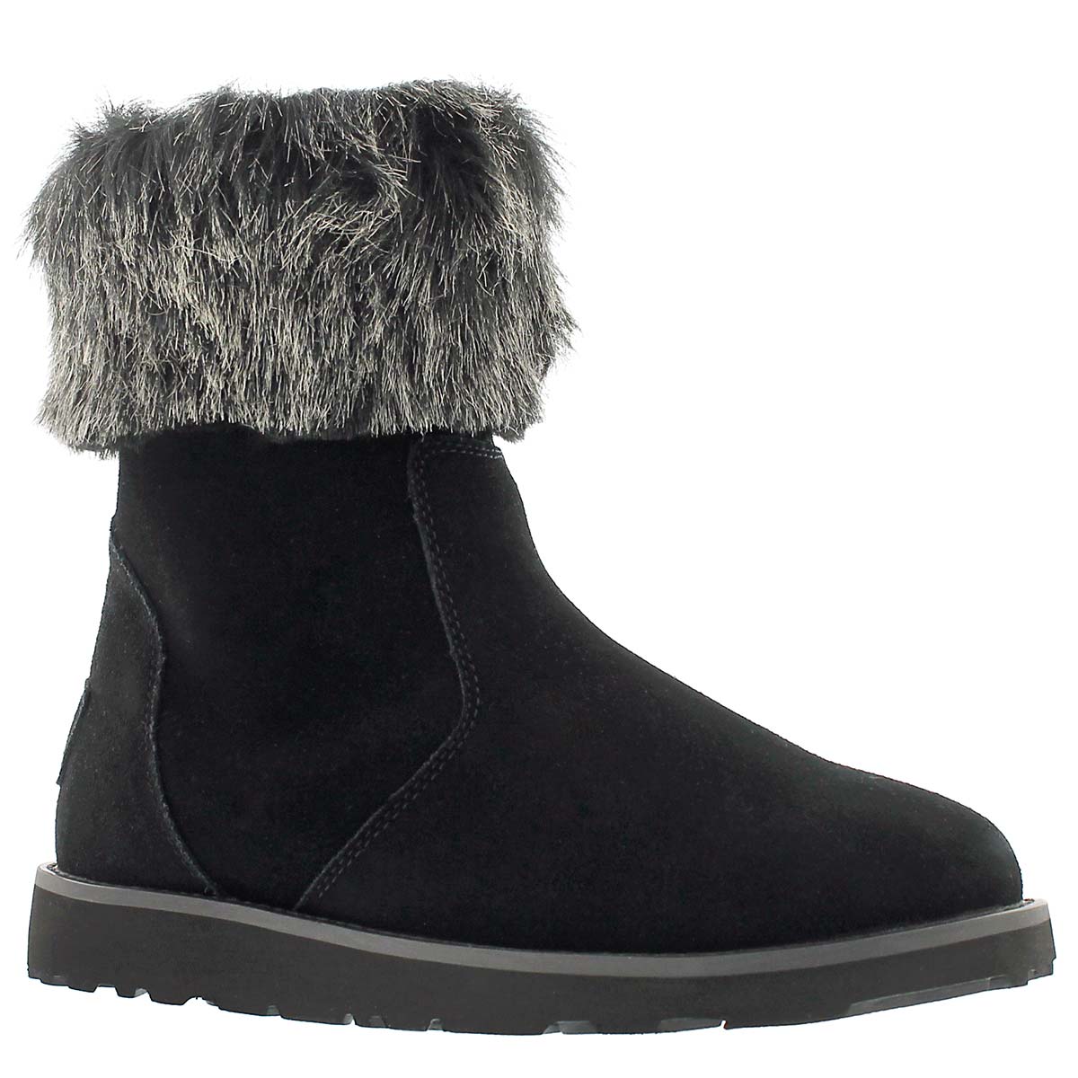 Lds Smocs 5 Fur black suede boot