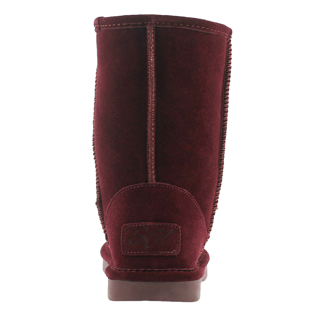 Lds Smocs 5 burgundy mid suede boot