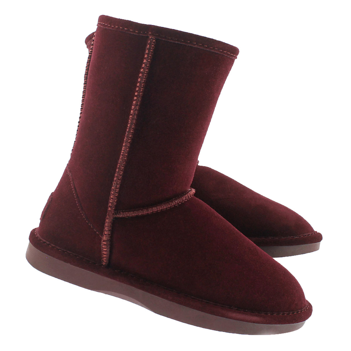 Lds Smocs 5 burgundy mid suede boot