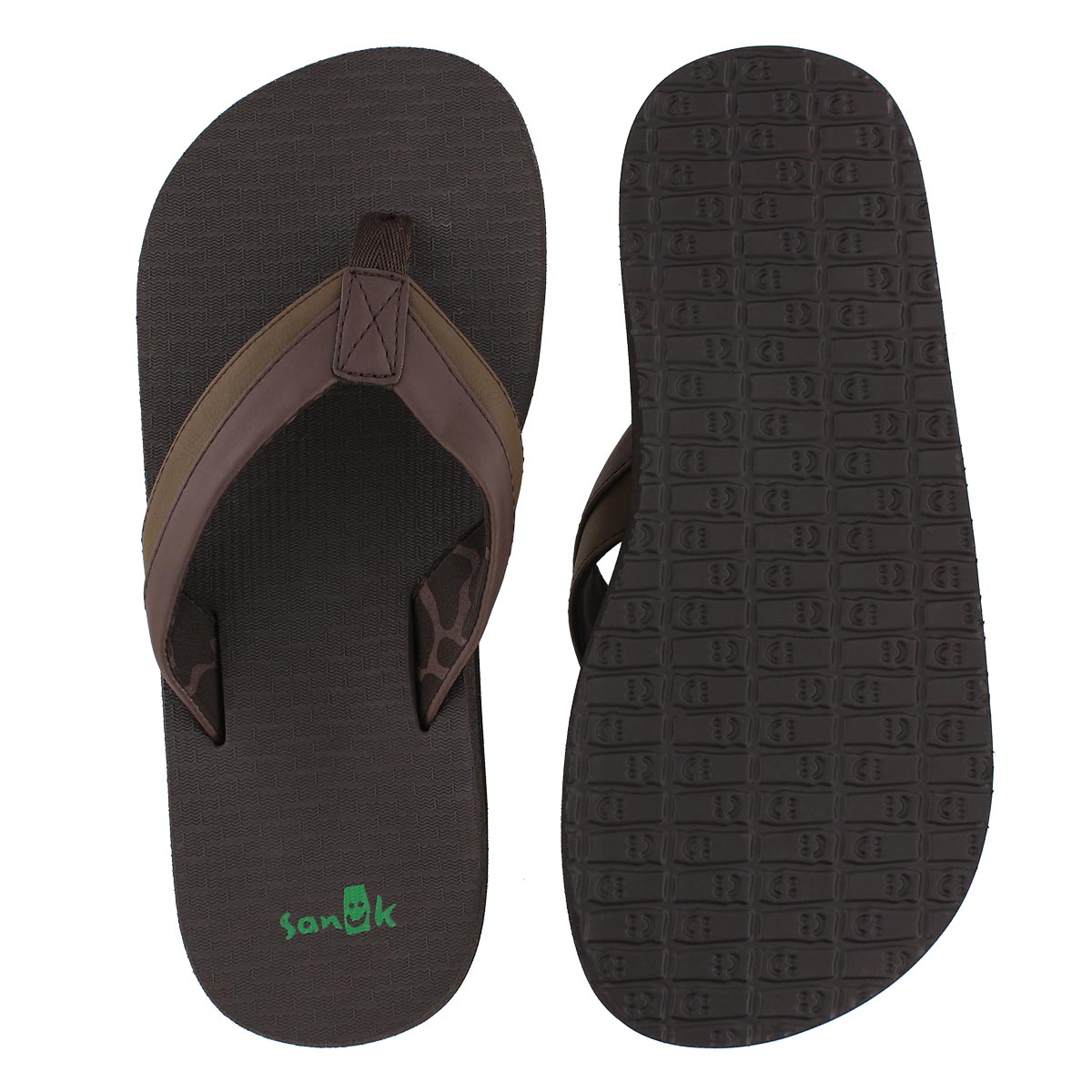 Mns Beer Cozy Light dk brown flip flop