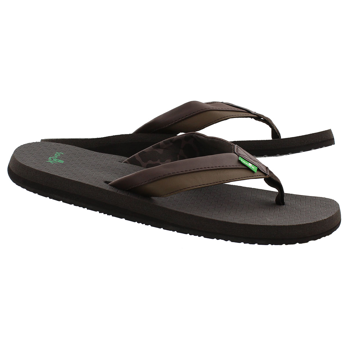 Mns Beer Cozy Light dk brown flip flop