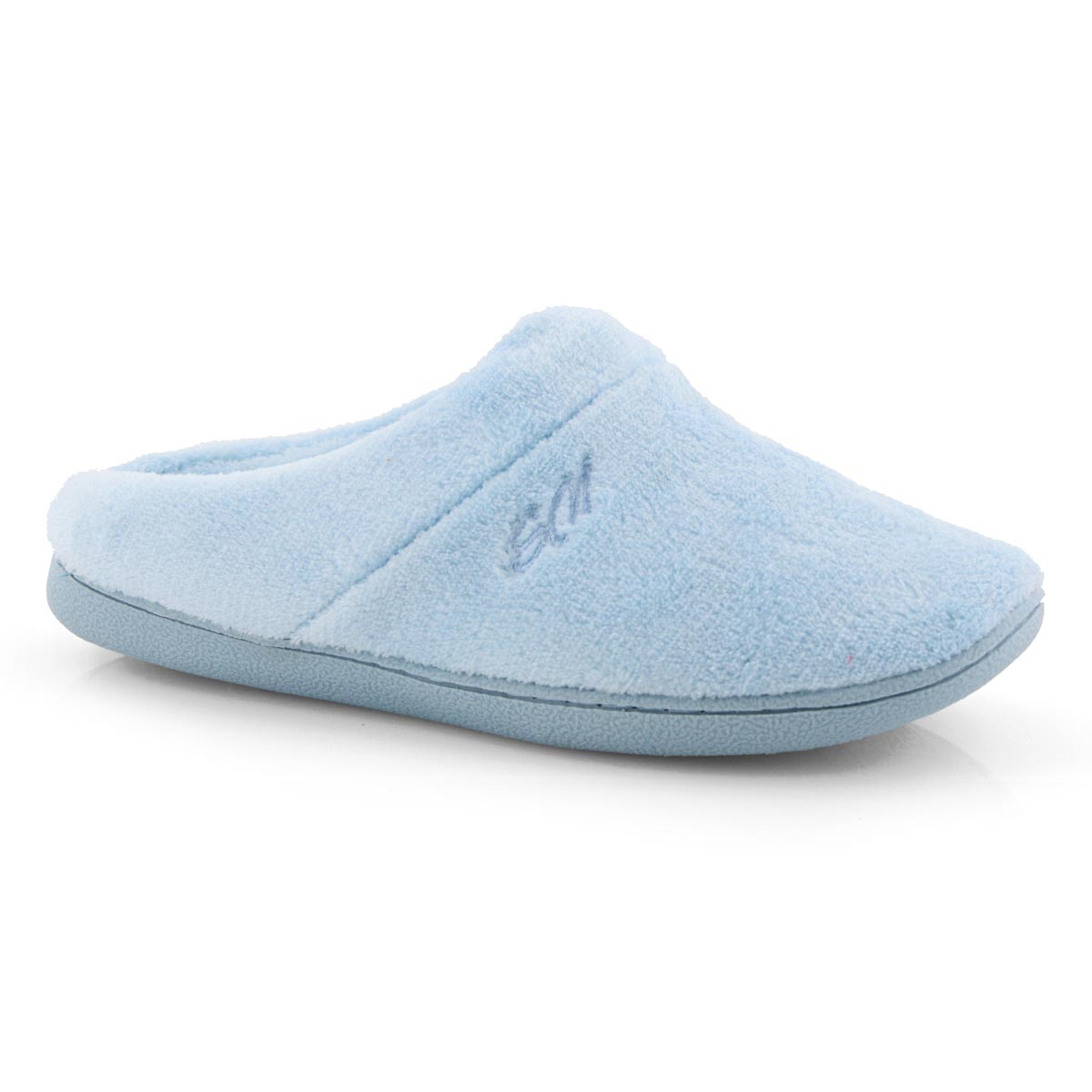 Lds Snuggle blue open back mem foam slpr