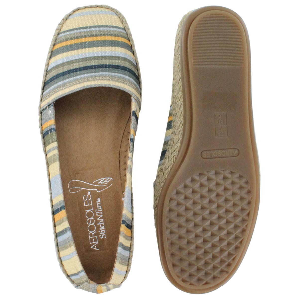 Lds Solitaire green stripes canvs flat