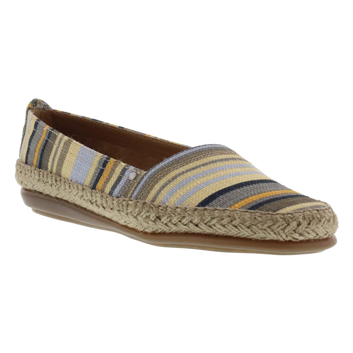 Lds Solitaire green stripes canvs flat