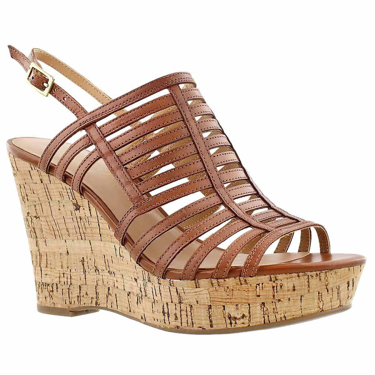 Lds Sombre almond cork wedge dress sndl