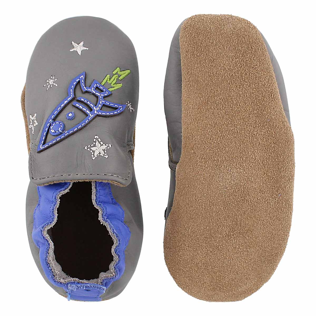 Inf Space and Stars gry/blu soft slipper