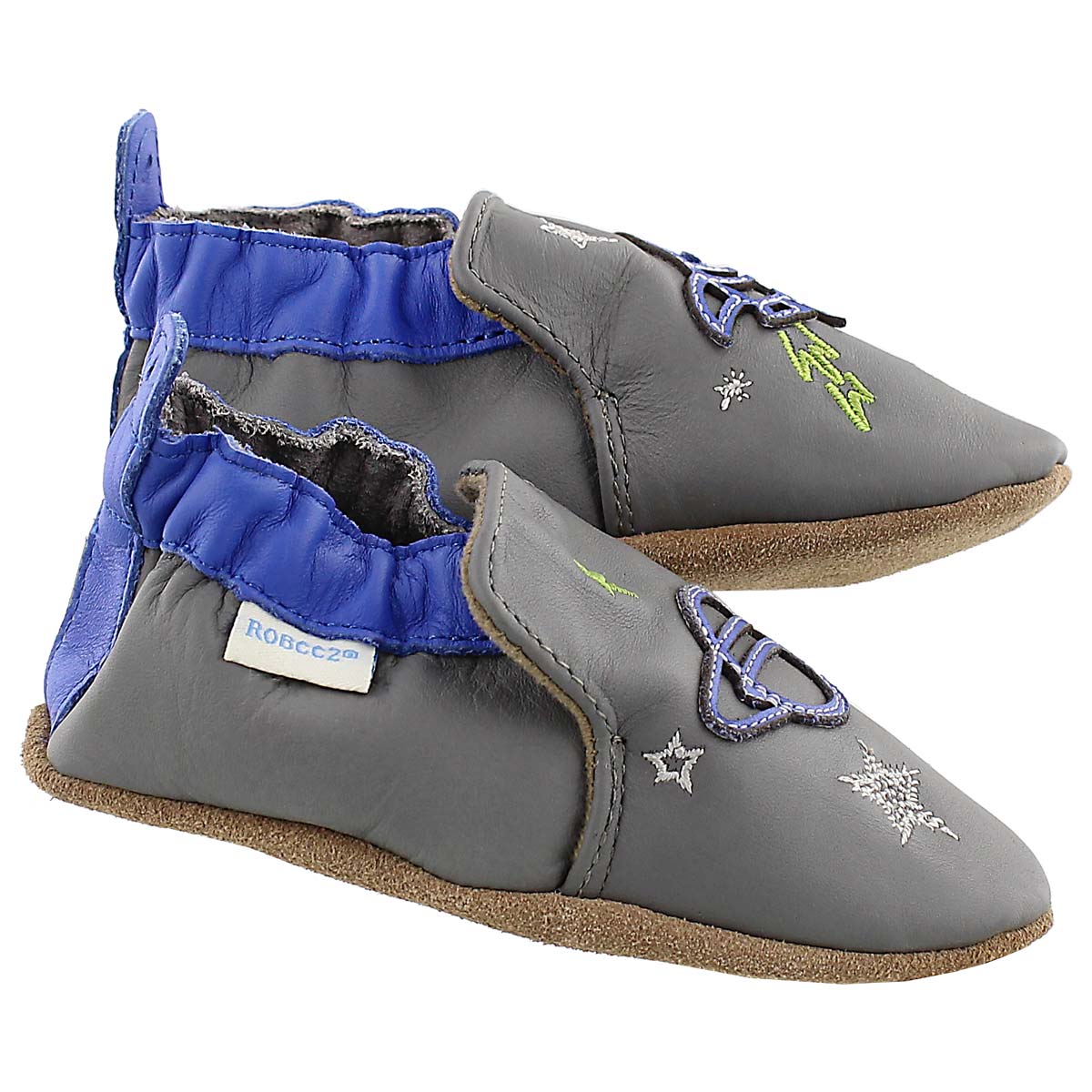Inf Space and Stars gry/blu soft slipper