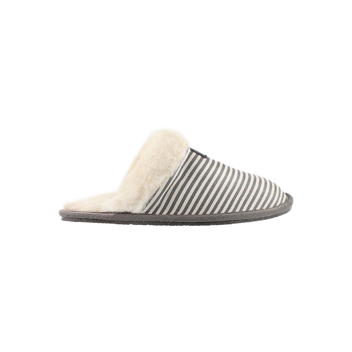 Pantoufles Stacey rayé gris, femmes