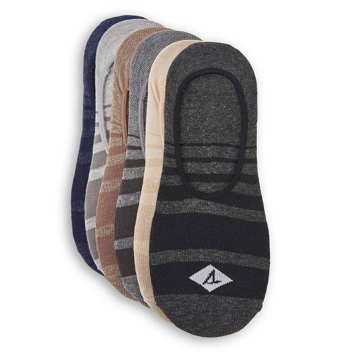 Mns Shadow Stripe blk hthr mlt sock-6 pk