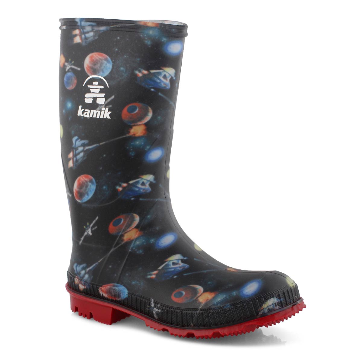 Bys Stompspace blk/mlti wtpf rain boot