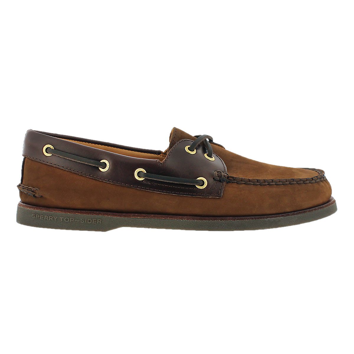Mns Gold A/O 2-Eye brown boat shoe